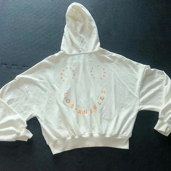 Fabletics Lightweight Terry Shrunken Hoodie size XL Colour: Cream/Graphic - Picture 6 of 13